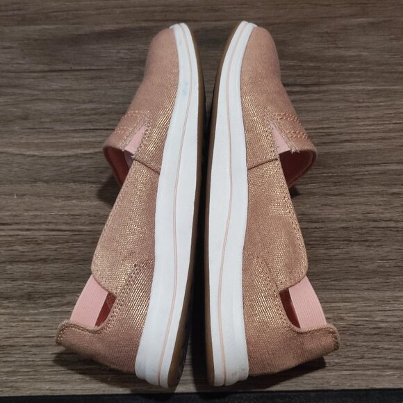 Clarks Cloudsteppers Loafers Size 6 Metallic Rosegold Flat Casual Comfort Shoes - Picture 6 of 12